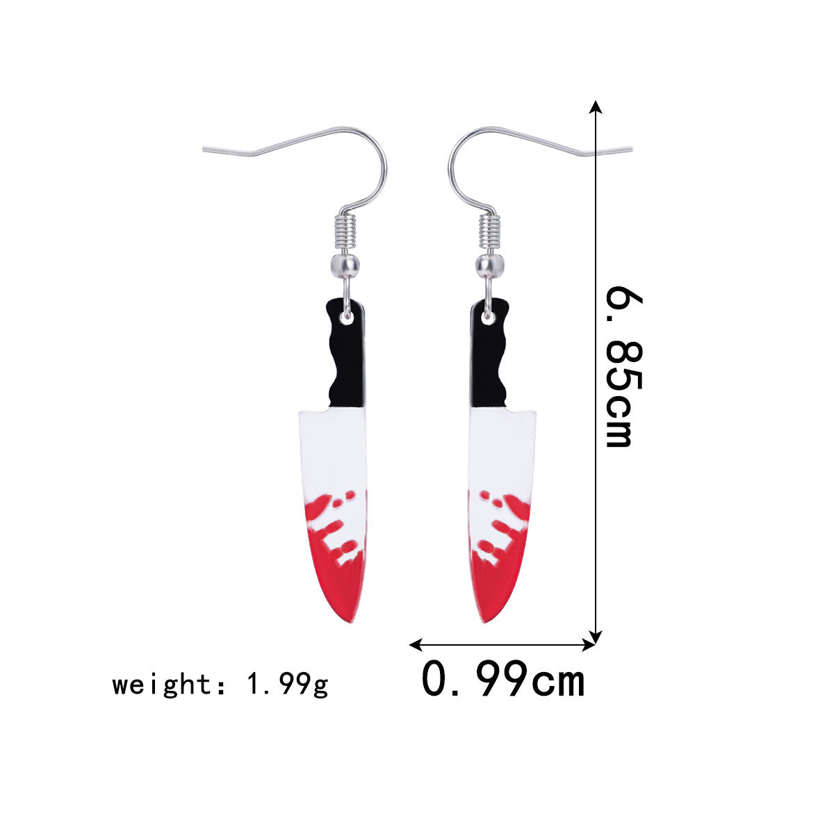 Wholesale  Kitchen Knife Earrings Acrylic Blood Red Horror Masquerade Jewelry Accessory For Women Boutique Resale Gift