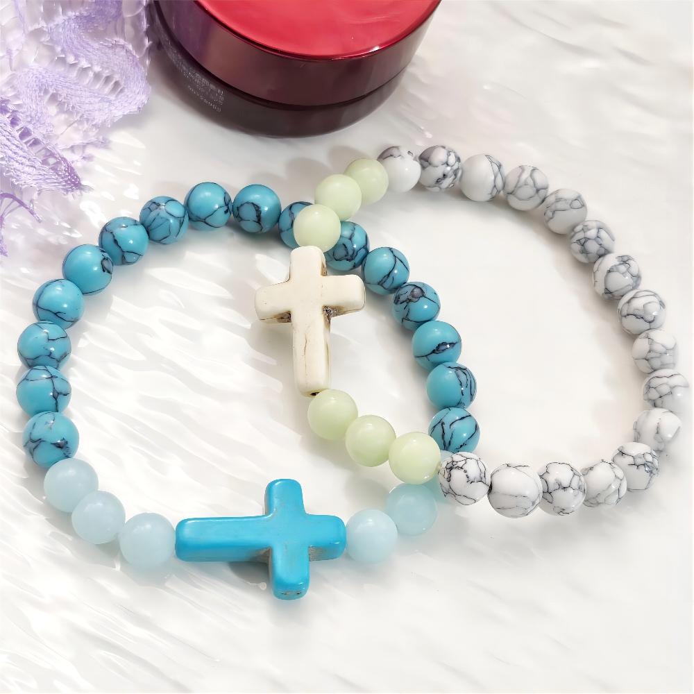 Wholesale Blue And White Couple Luminous Bracelet  Turquoise Bracelet