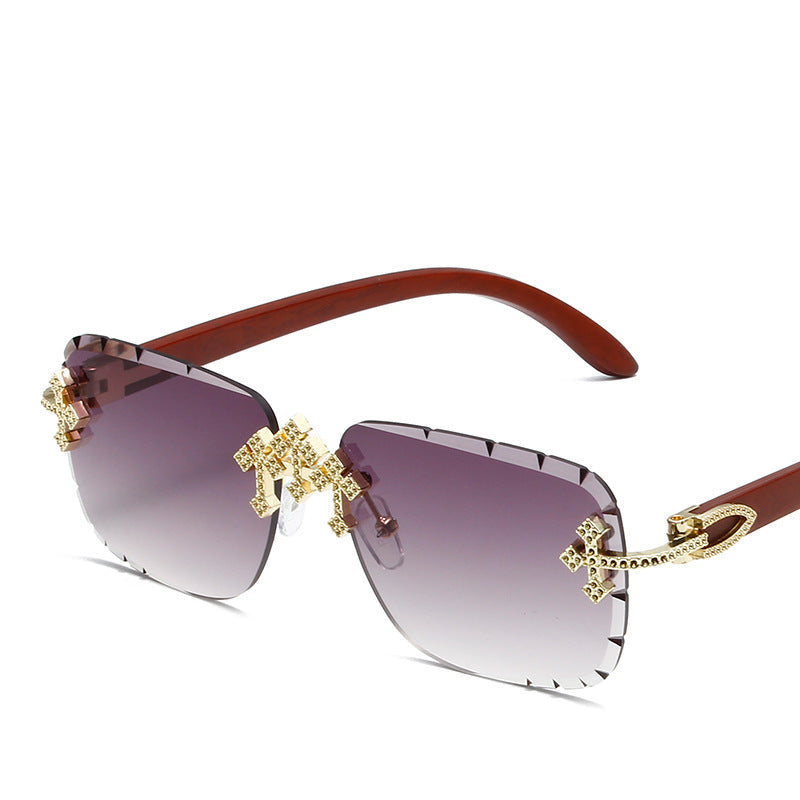 Wholesale Personalized frameless metal square lace sunglasses