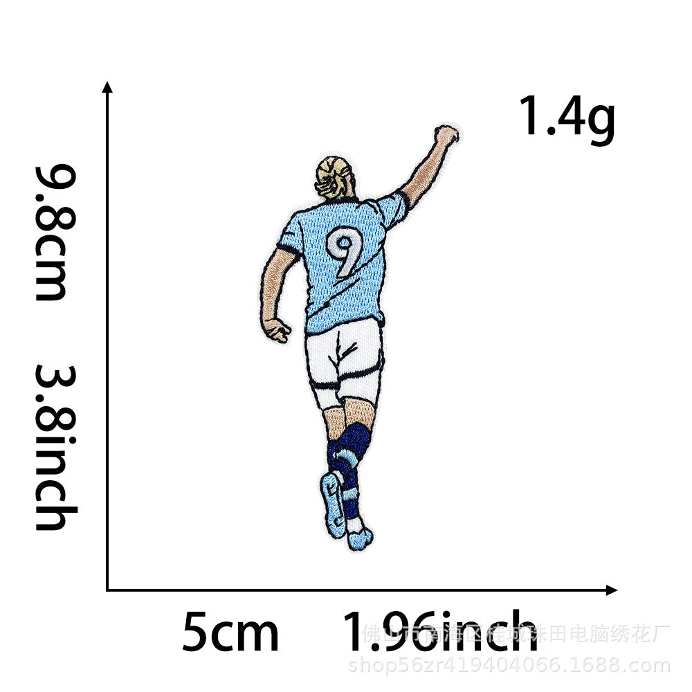Wholesale Football Star Embroidered Patch Iron On DIY Cloth Badge For Clothing Stylish Fashion Accessory For Resale