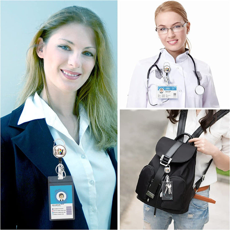 Wholesale ABS Rainbow Badge Holder Keychain