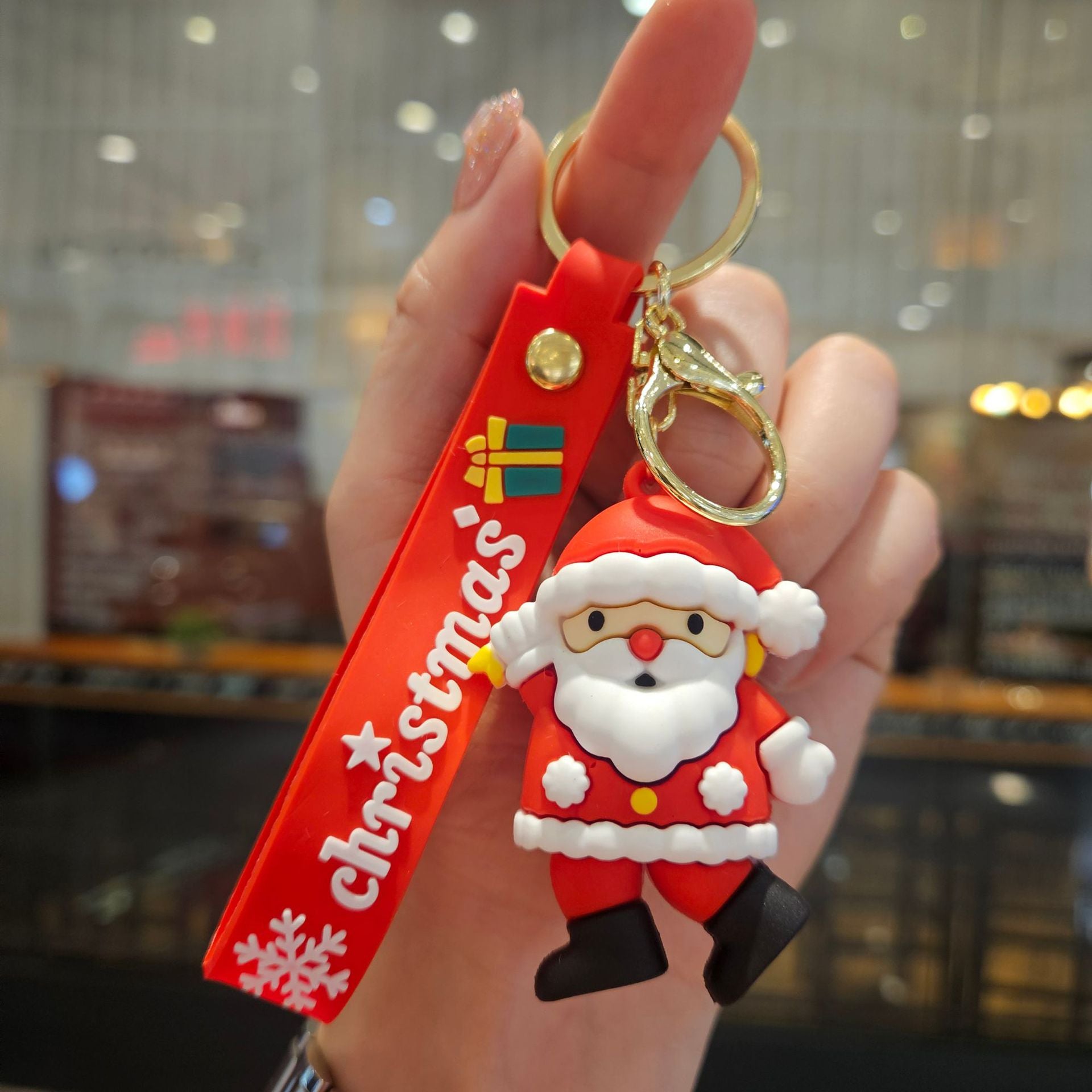 Wholesale Santa Claus crutches reindeer Christmas tree Cute Keychain