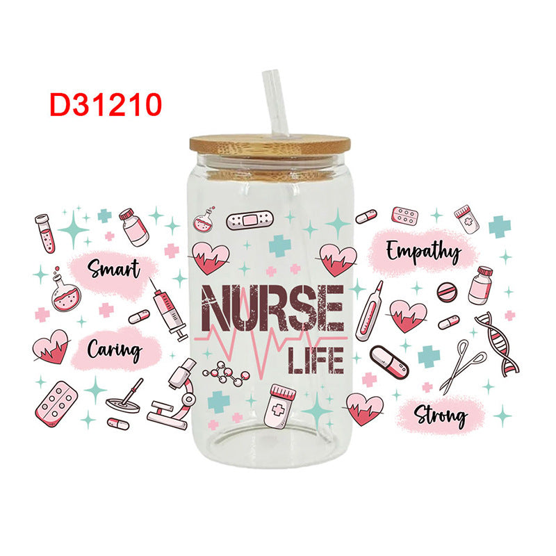 Wholesale Color Needle Tube Medical Series 16oz Cup UV DTF Wraps