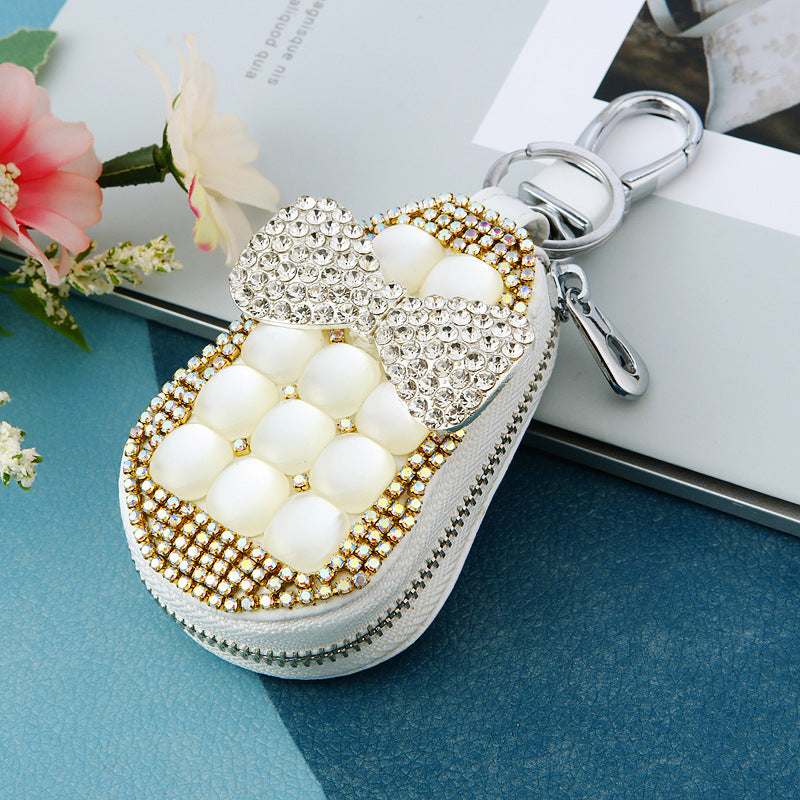 Wholesale Genuine Leather Diamond Inlaid Bow Key Buckle Bags