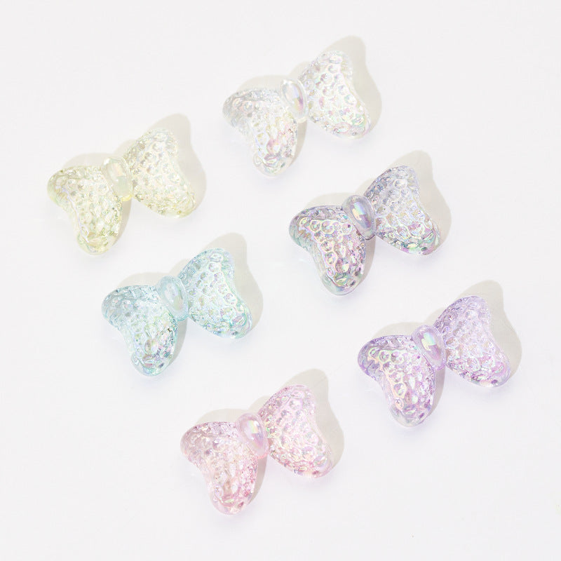 Wholesale 10PCS/PACK Glacier Bow Plated Colored Acrylic Beads