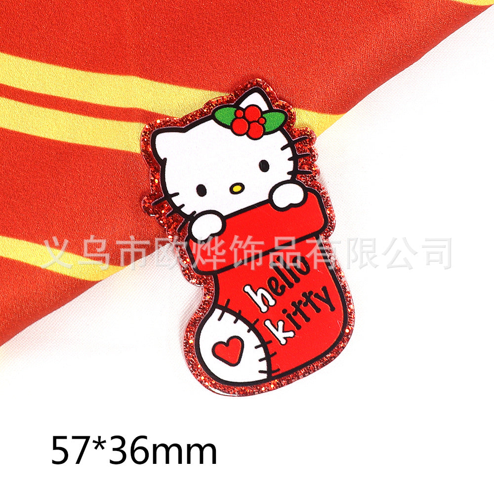 Wholesale 10pcs/pack Powder Cartoon Christmas Snowman Jewelry Acrylic Pin OLY Exclusive
