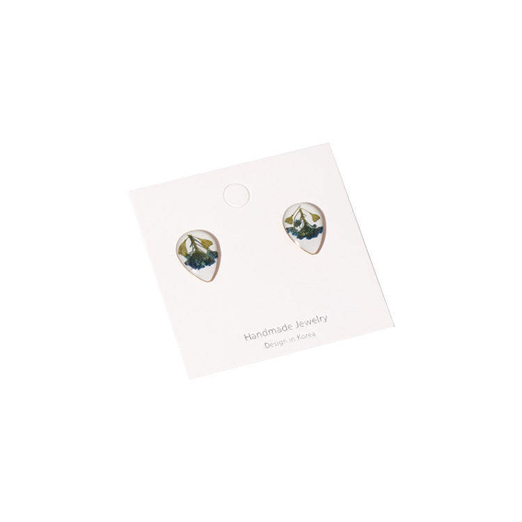 Wholesale 6pcs Stainless Steel Electroplated Gold Dried Flower Maillard Style Earrings