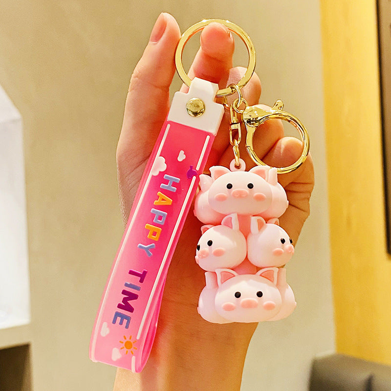 Wholesale Creative Cartoon Small Animals Jenga PVC Keychain