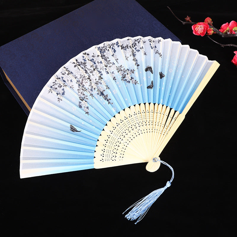 Wholesale Ancient Style Retro Cloth Folding Classical Folding Fan