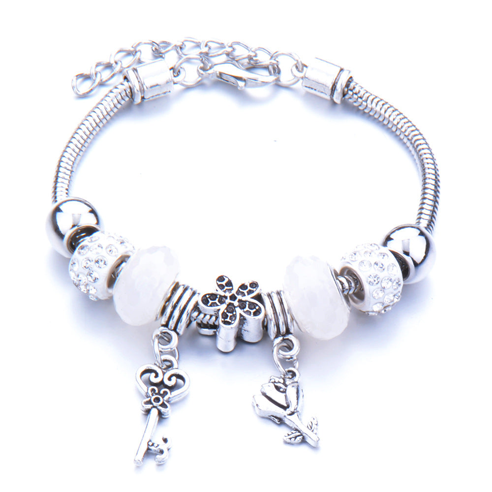 Wholesale Glass Beads and Diamond Diy Bracelet