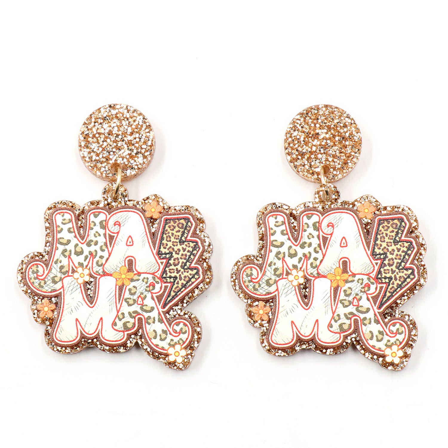 Wholesale Mother's Day Retro Leopard Pattern Acrylic Earrings