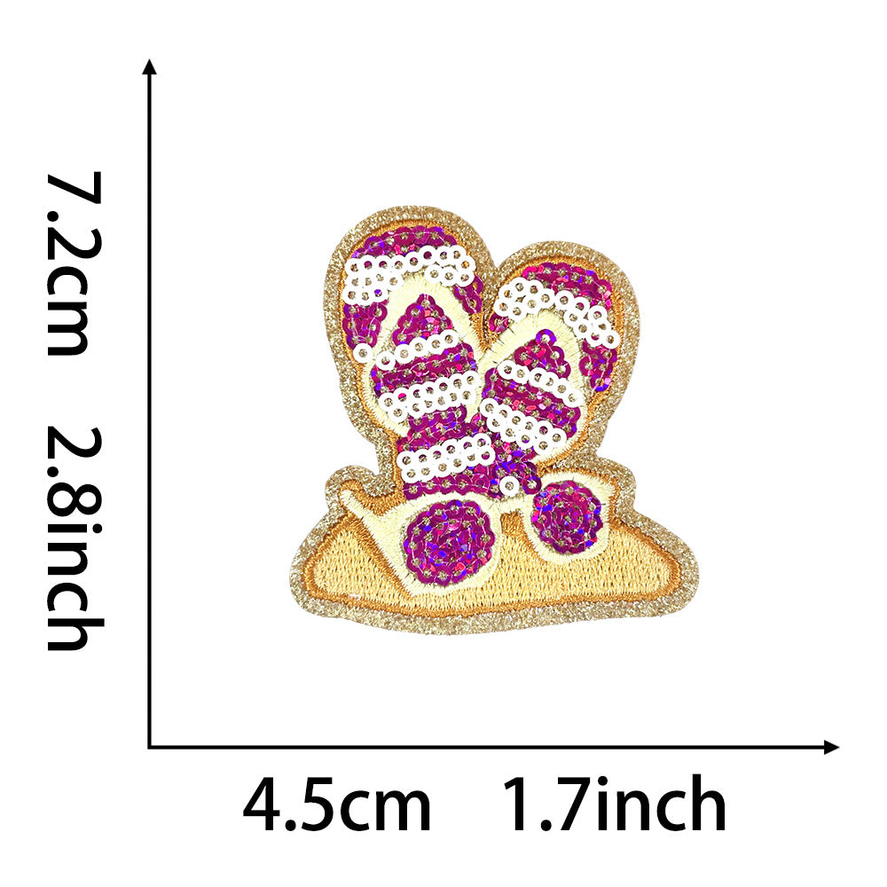 Wholesale 9 Piece Summer Beach Embroidered Patch Set With Sequins Iron On DIY Watermelon Swim Ring Ice Cream Fishing Sunscreen Patches For Chic Style