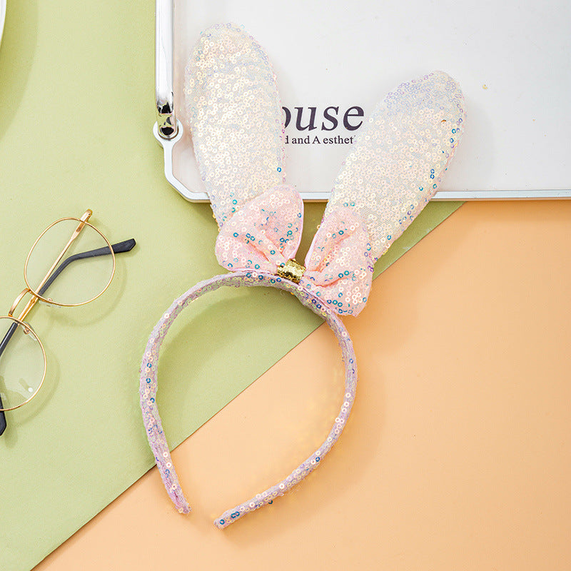 Wholesale New Magic Sequins Rabbit Ears Cute Sweet Hair Band Hair Accessories Korean Cartoon Children's Day Performance Headwear