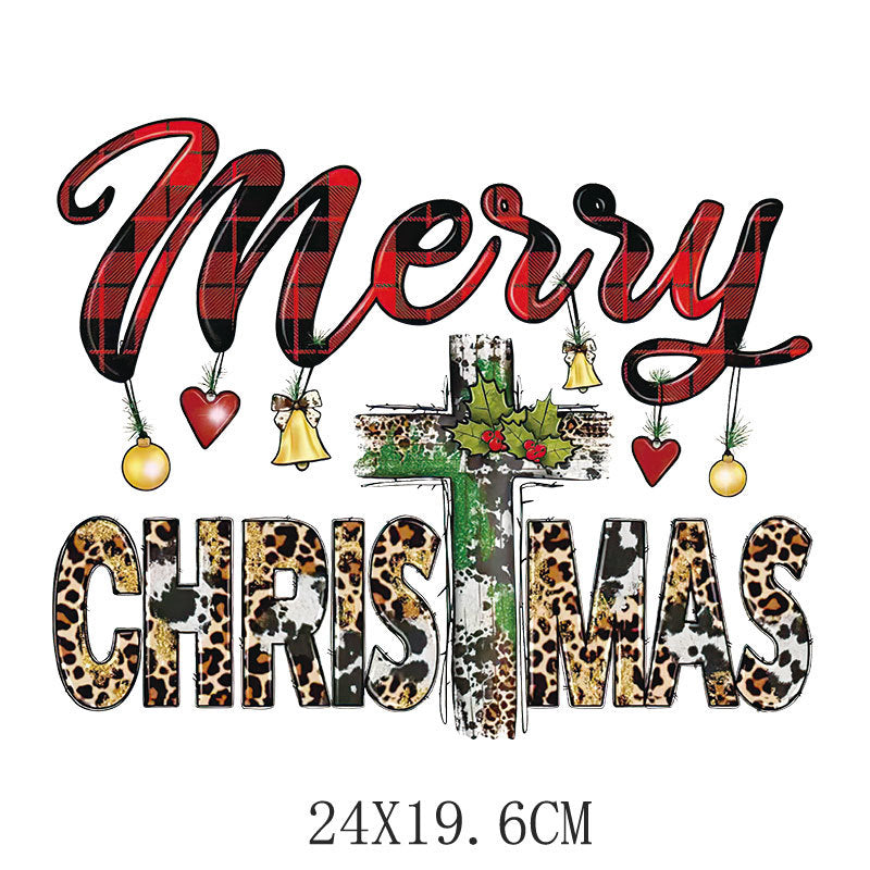 Wholesale  letters Christmas   printing pattern UV DTF Ready to Press Transfers Wraps