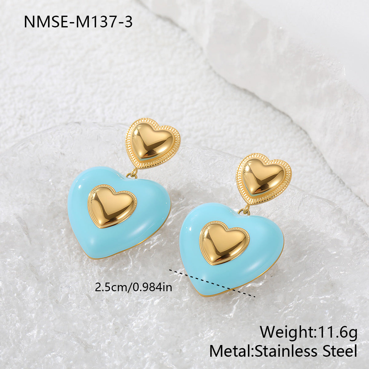 Wholesale Colorful Flower Love Countryside Stainless Steel Earrings