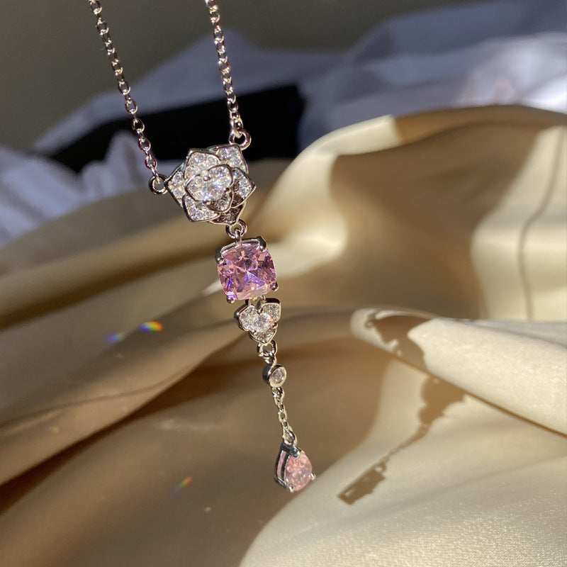 Wholesale Sparkling Rose Blossoms Gemstone Set with 18K Gold Multi Faceted Colorful Treasure Gold Zircon Earrings