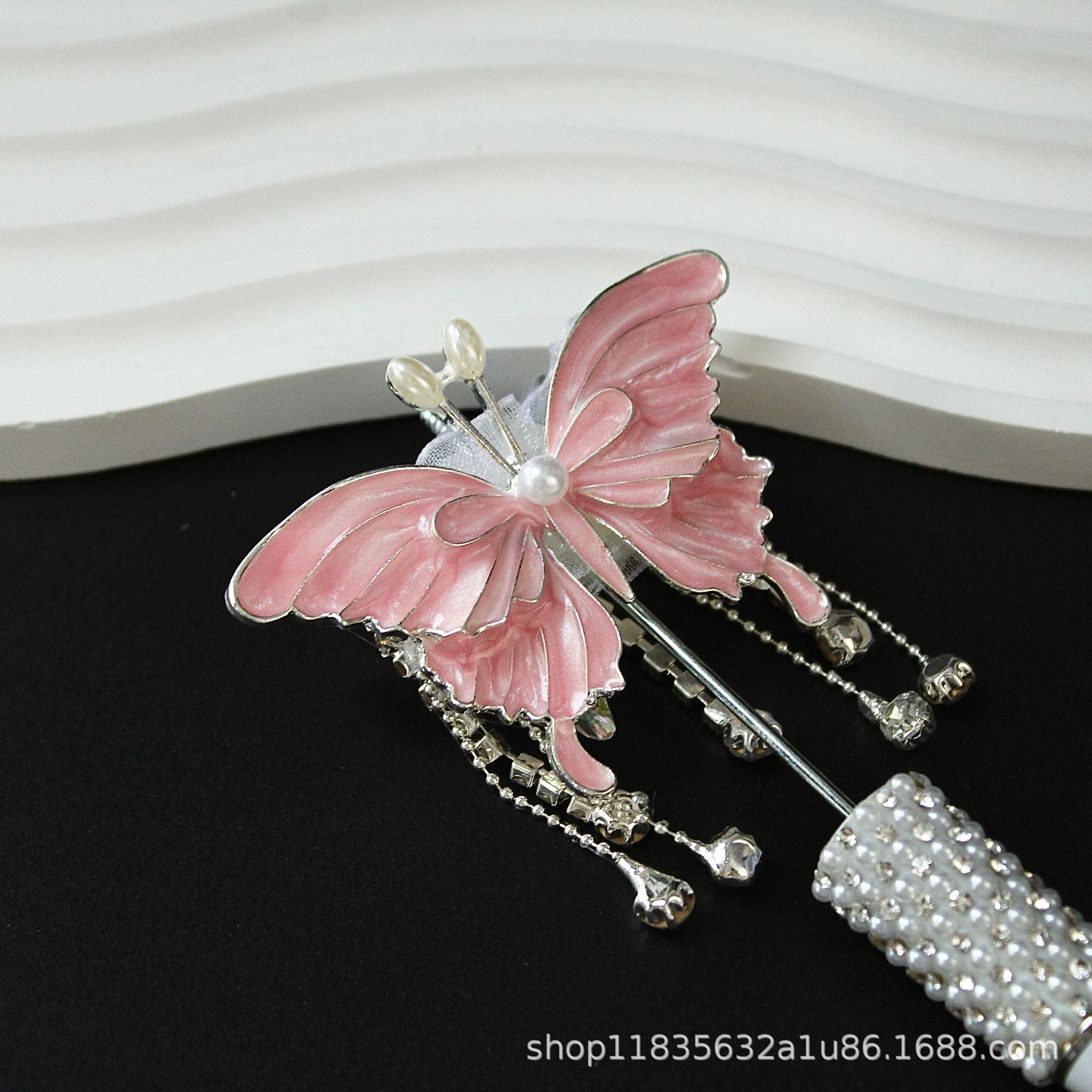 Wholesale 10pcs colored butterfly diamond ball tassel beads