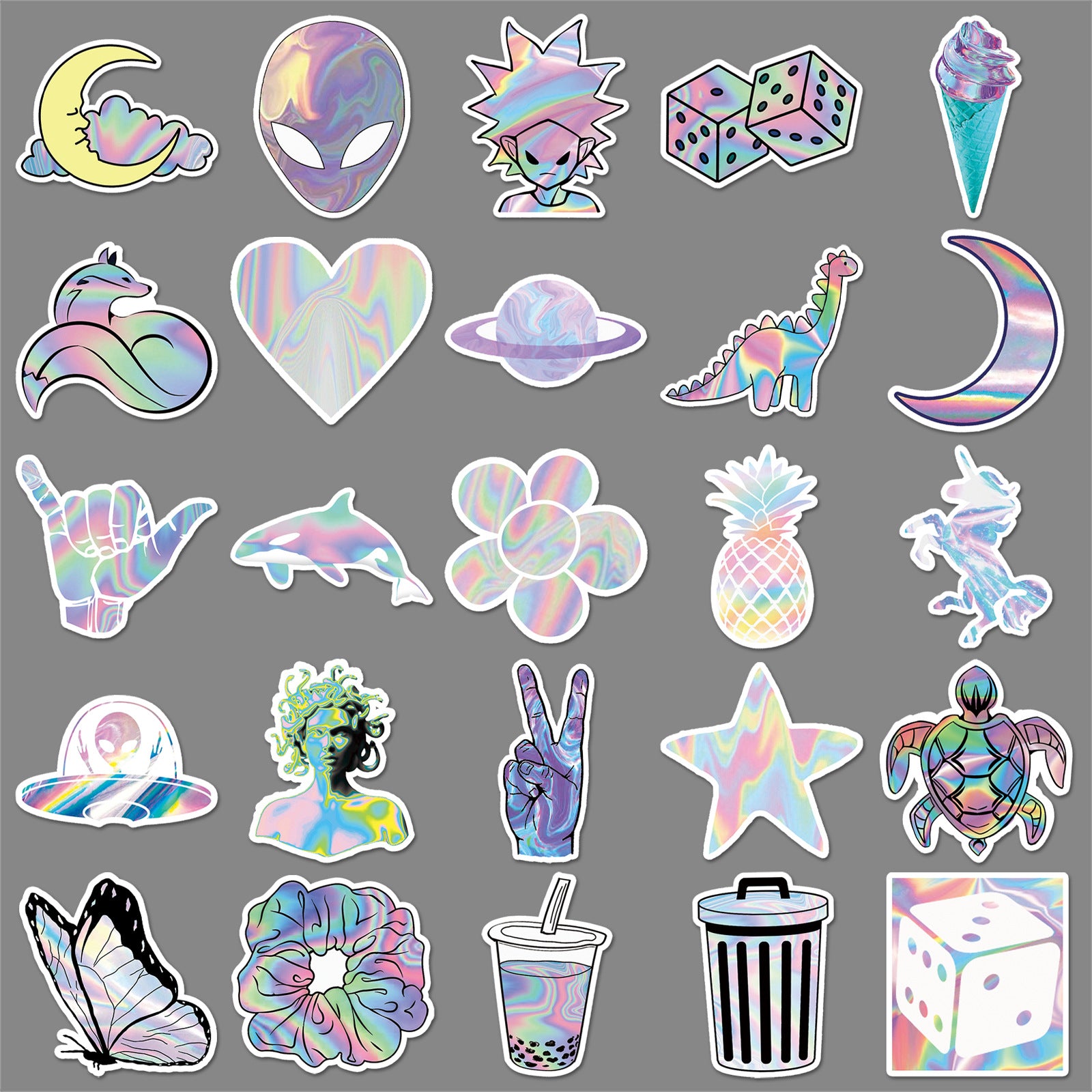 Wholesale 50pcs/pack holographic laser graffiti colorful creative sticker