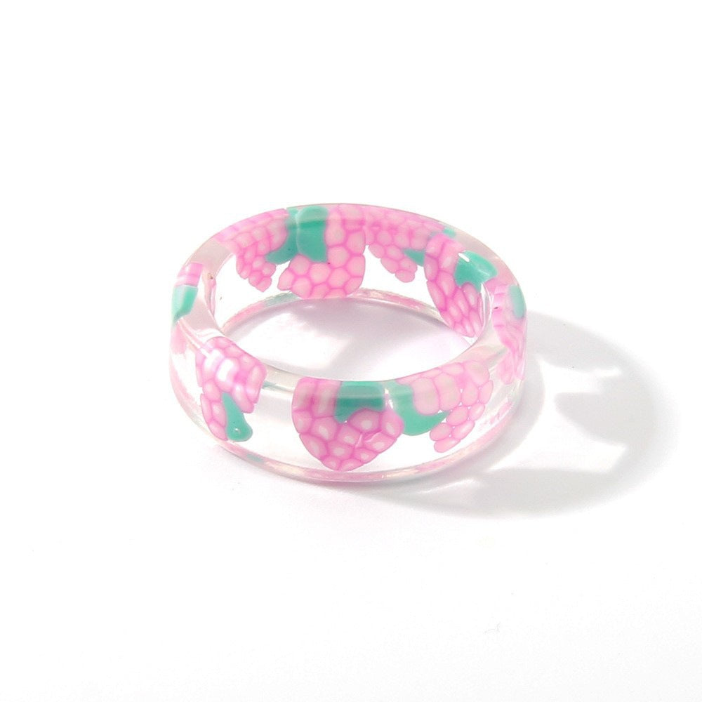 Wholesale Creative Resin Colored Acrylic Transparent Ring