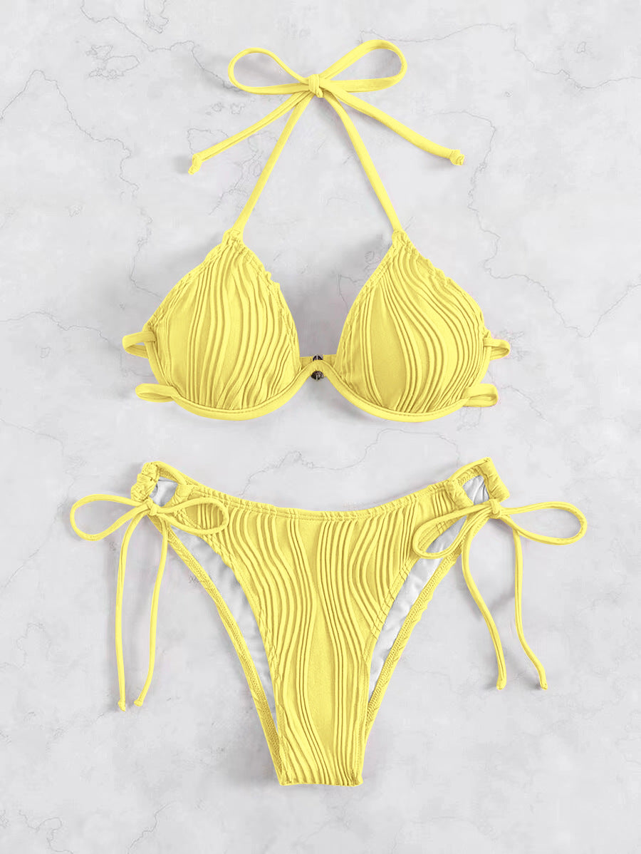 Wholesale Three-point swimsuit women's sexy beautiful back split bikini