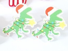 Wholesale Acrylic Christmas Earrings Pink Mirror Gingerbread Man Fun Animal Shapes Festive Party Jewelry Accessory Boutique Resale Gift