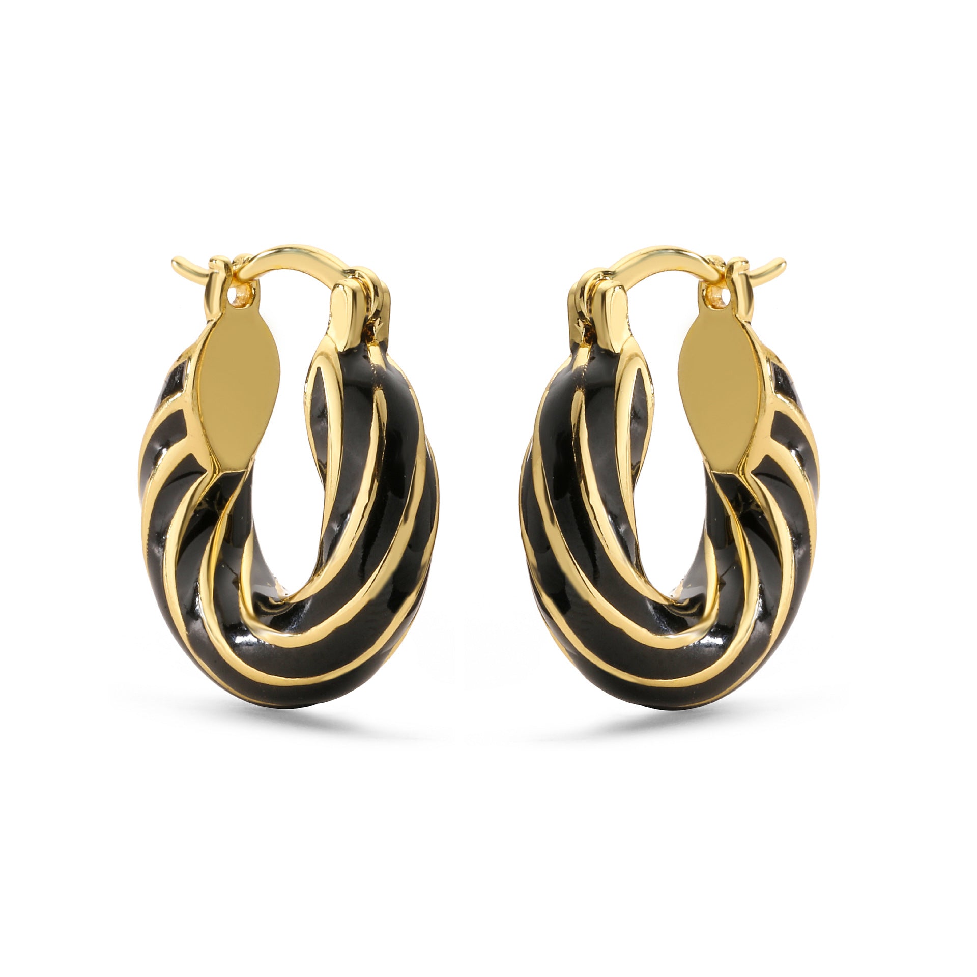 Wholesale Colorful Enamel Oil Dripping Spiral Pattern  Earrings