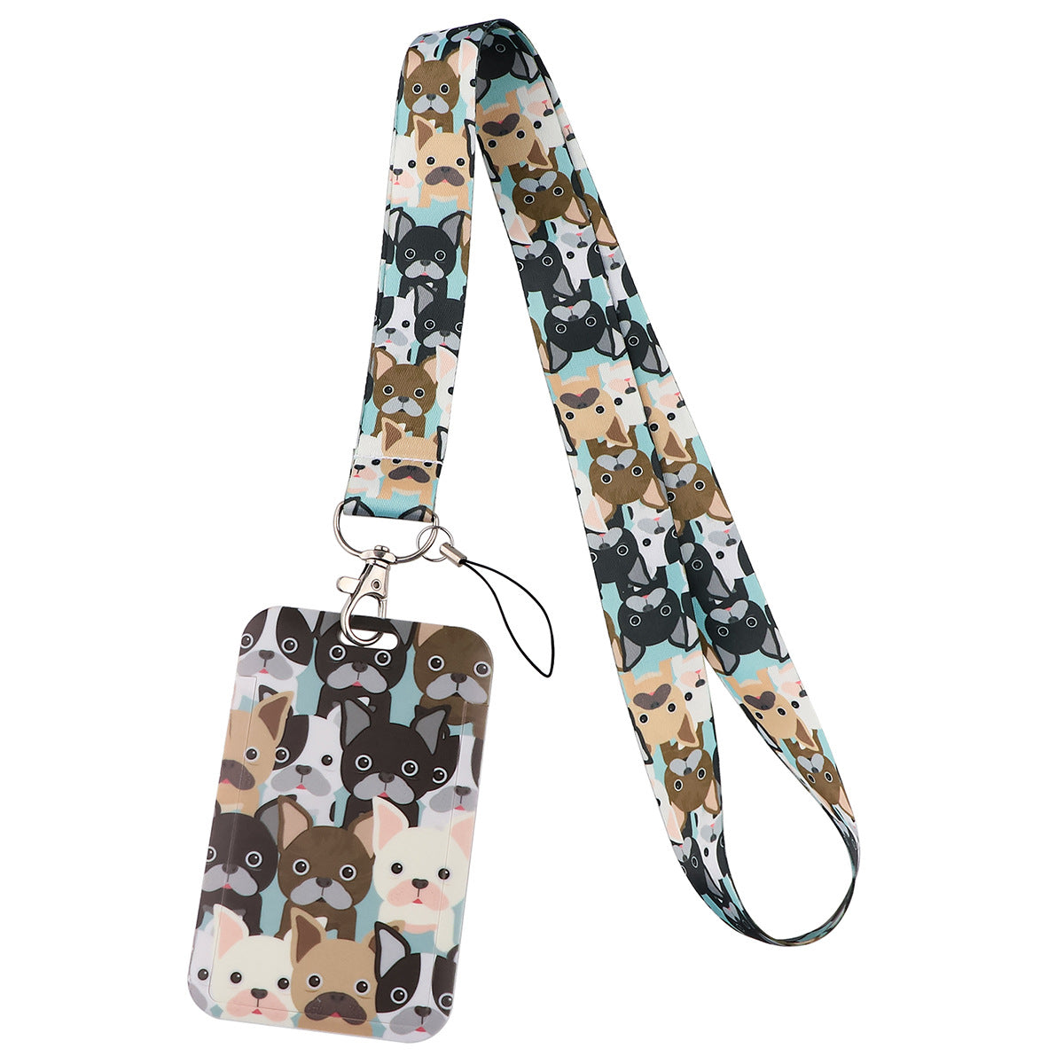 Wholesale Puppy Dog Paw Print Card Holder Webbing Polyester Lanyard Keychain