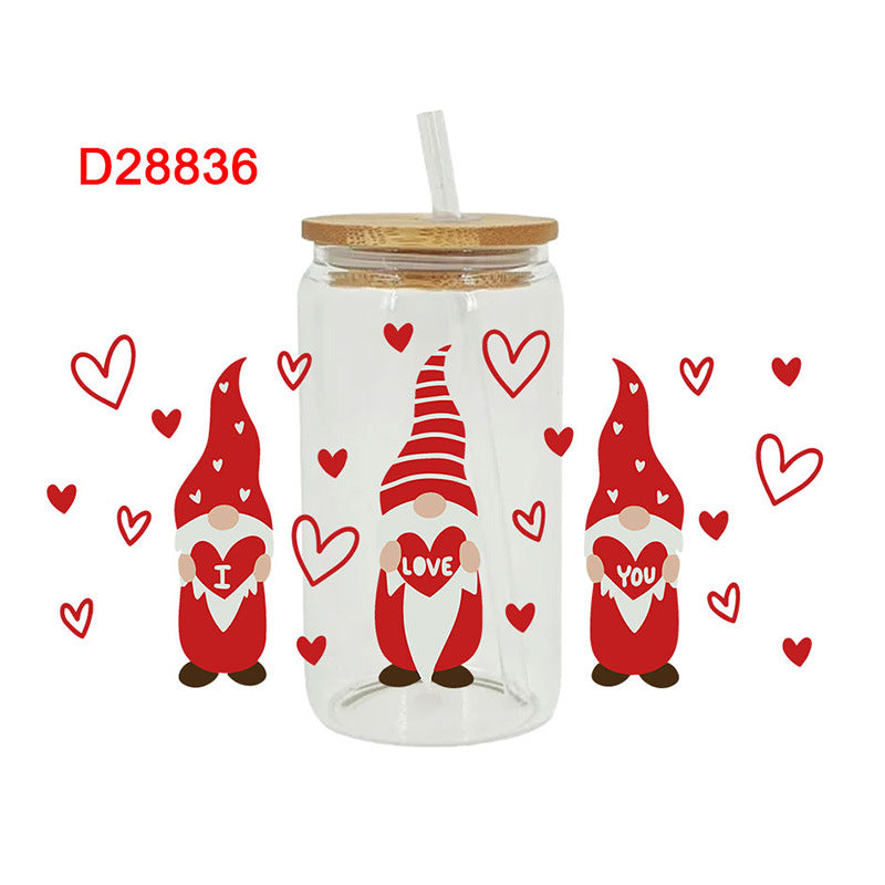 Wholesale Love Valentine's Day  16oz Cup UV DTF Wraps