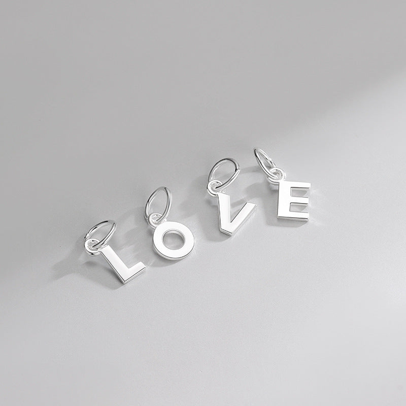Silver Sterling al por mayor 26 Accesorios de llavero de alfabeto inglés