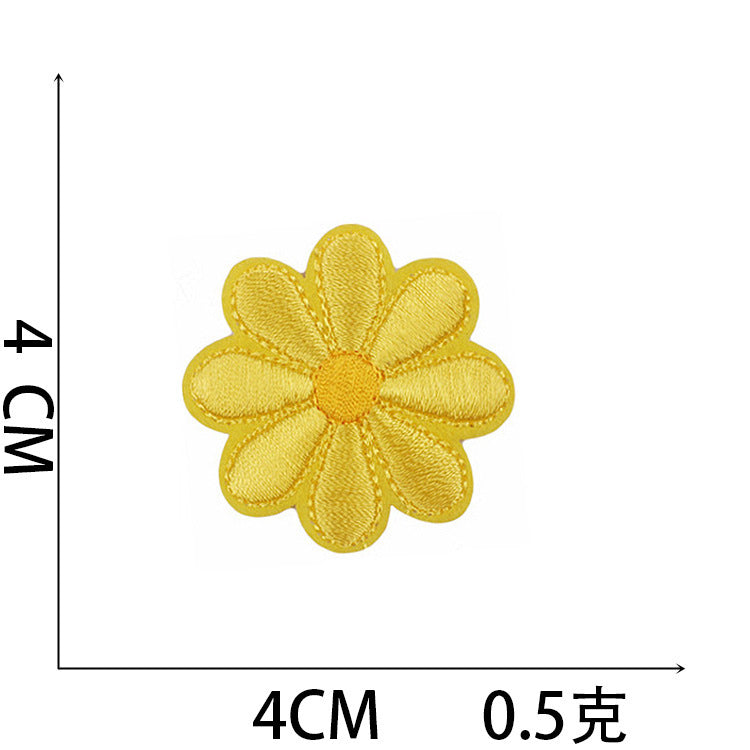 Wholesale Chic Polyester Embroidered Iron On Patches Assorted Butterfly Sunflower Designs For Clothing Craft Supply Resale