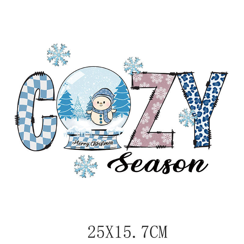 Wholesale 10pcs/pack Blue Snowman Christmas UV DTF Ready to Press Transfers Wraps