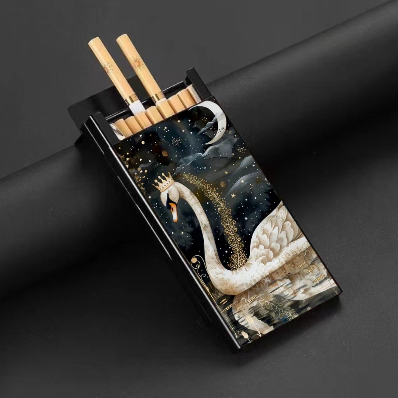 Wholesale Metal Fine Tube Anti Drop and Moisture-proof Painted Creative Cigarette Box