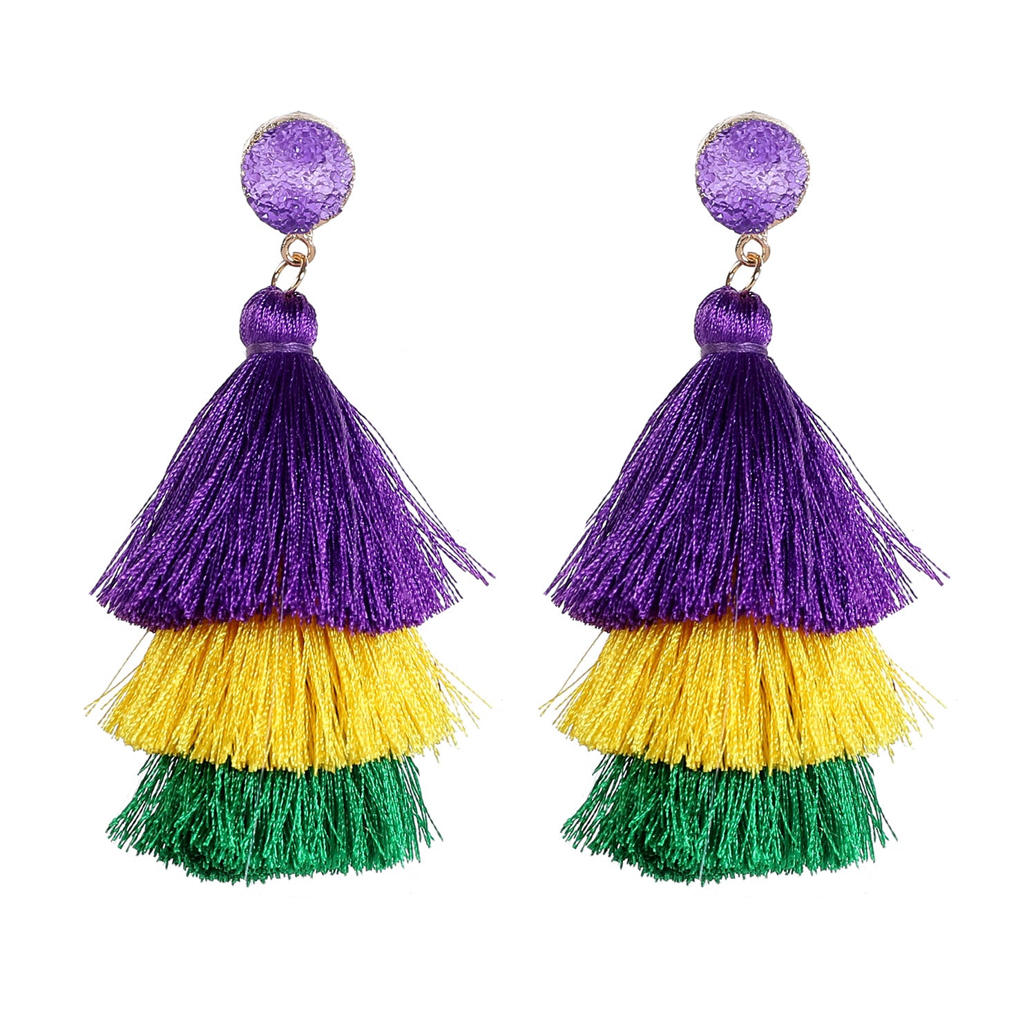 Wholesale Trendy Christmas Tree Bell Tassel Earrings For Women Alloy Hand Woven Long Drop Jewelry Gift Boutique Resale