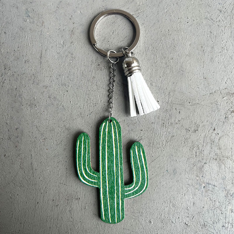 Wholesale Western Style Wood Tassel Keychain