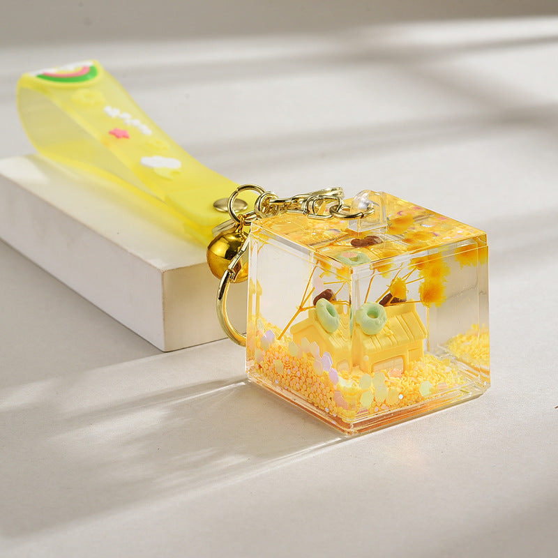 Wholesale Acrylic Cute Oil-Filled Qixi Festival Couple Keychain
