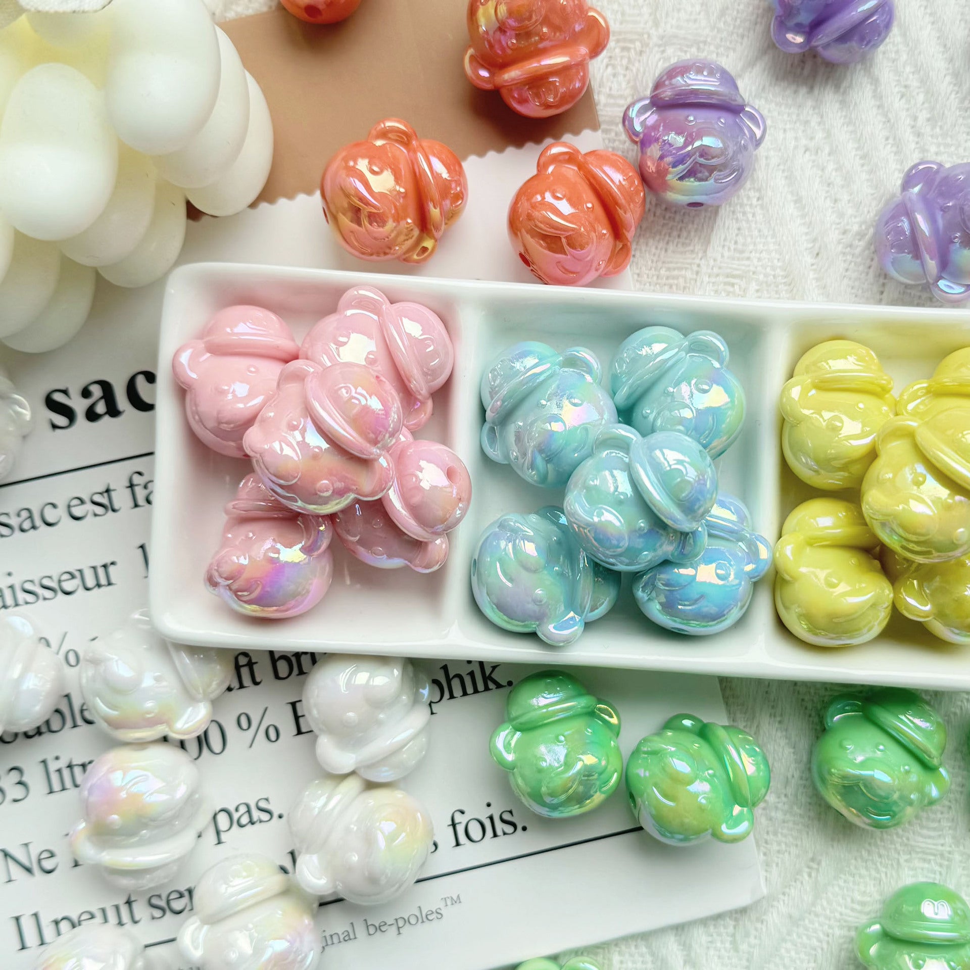 Wholesale 10pcs Colorful Pipe Cartoon Acrylic Beads