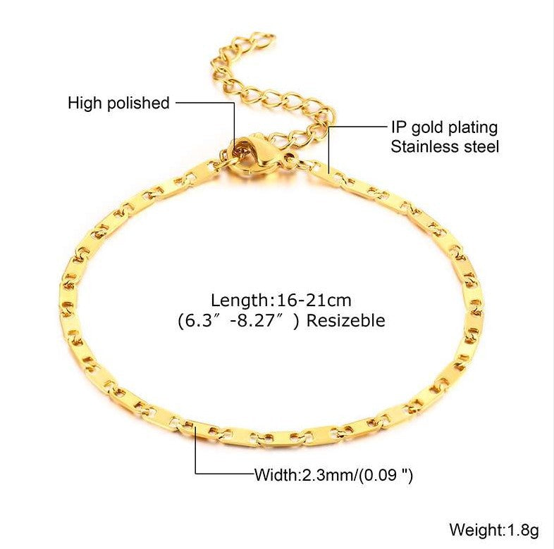 Wholesale Stainless Steel Gold Stacked Bead Bracelet