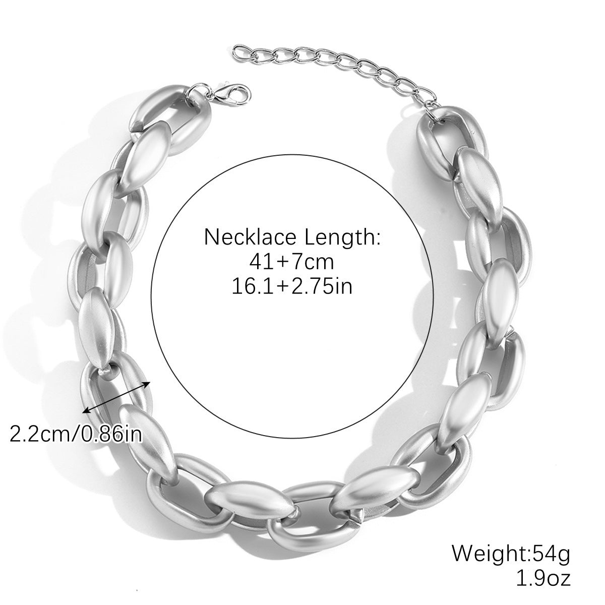 Wholesale Punk Geometric Thick Chain Hip-Hop Necklace Clavicle Chain