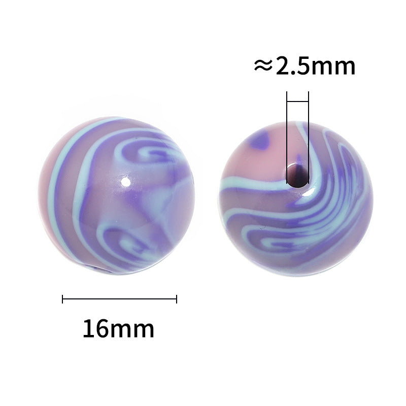 Wholesale 50pcs Two-color Flowing Cloud 16mm Acrylic Diy Loose Beads