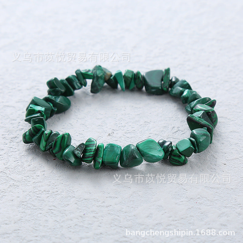 Wholesale 5pcs natural crystal gravel elastic bracelet colorful gravel bracelet