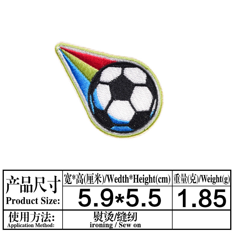 Wholesale Cartoon Rocket Basketball English Clothes Embroidery DIY Patches