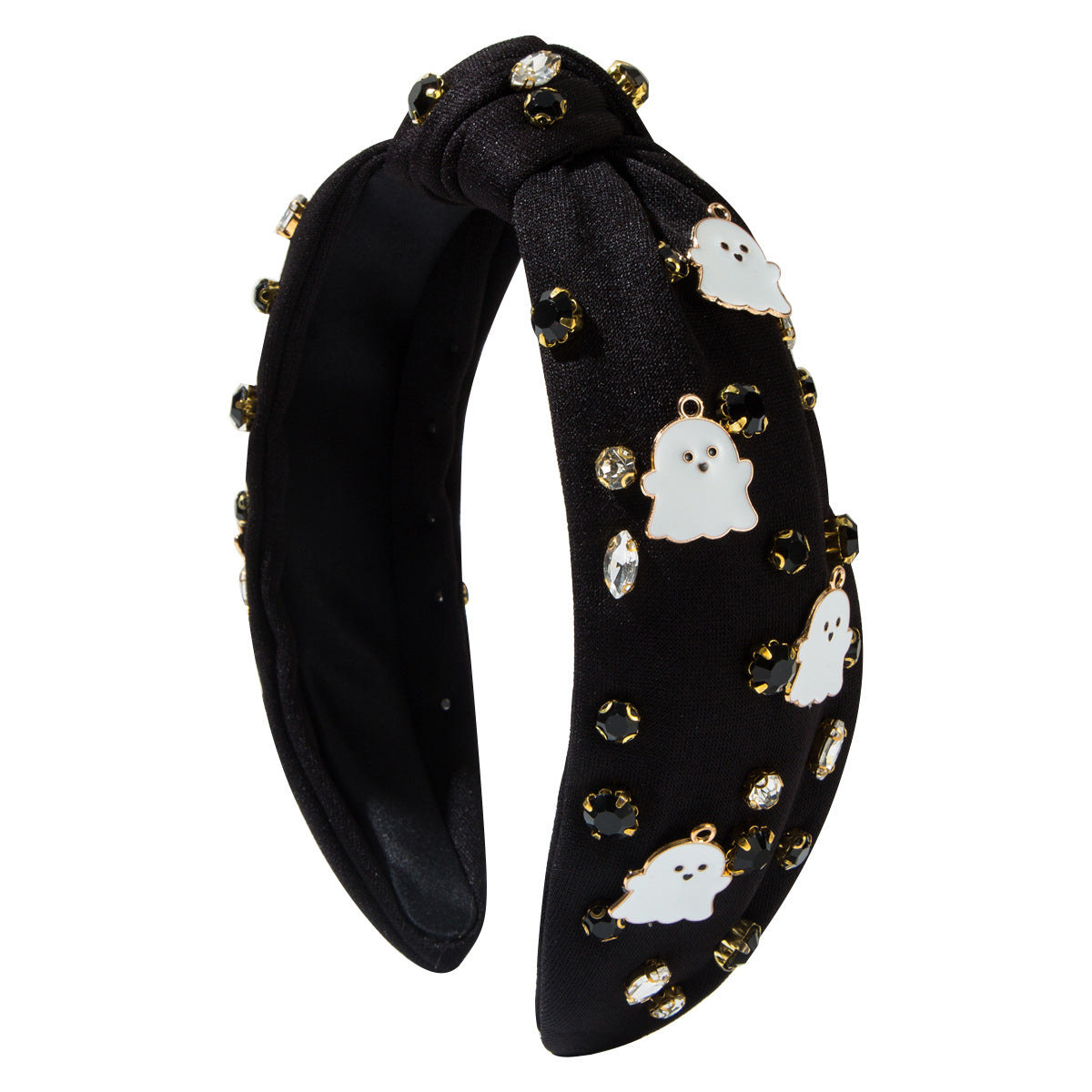 Wholesale New Halloween Fabric with Diamonds Sticky White Ghost Fashion Hair Accessories