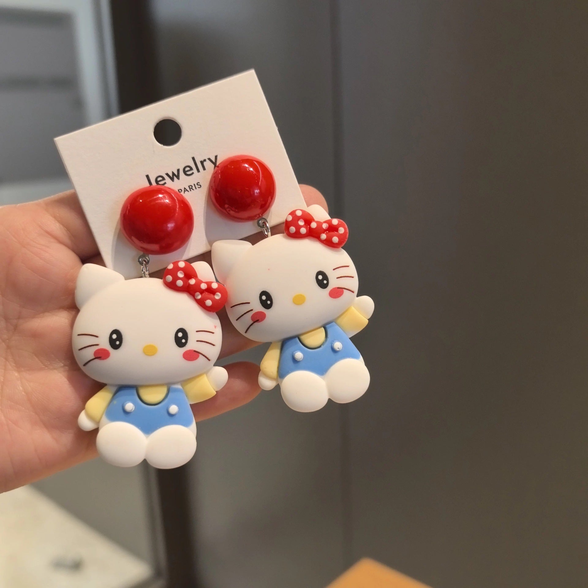 Wholesale  925 Silver Needle Cute Sweet Cat Earrings Ear Clip