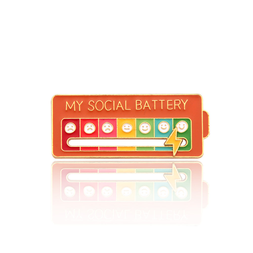 Wholesale Mood Expression Battery Power Creative Brooch