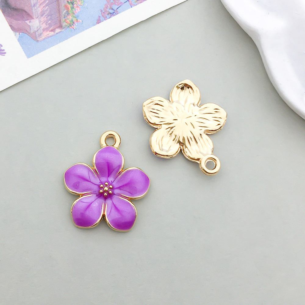 Wholesale Mix 30 Purple Drip Oil Alloy Cute Cartoon Simulation Animal Pendant