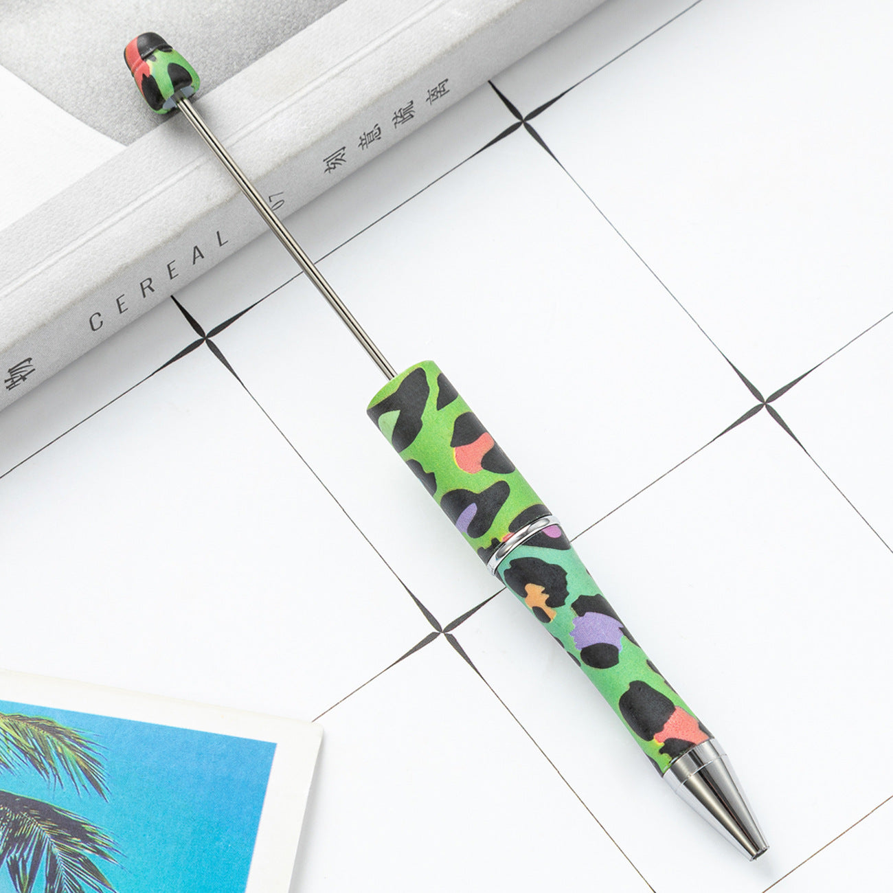 Wholesale 1000pcs Beadable Pens Cow Print Leopard Print Christmas Plastic Pen DIY for Beaded