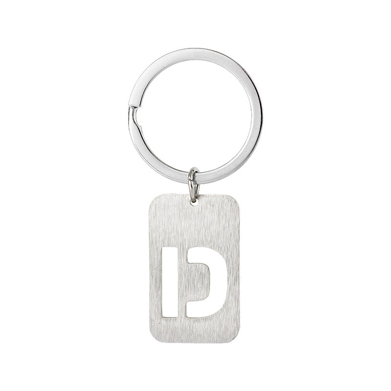 Wholesale Stainless Steel Creative Hollow 26 Letter Keychain