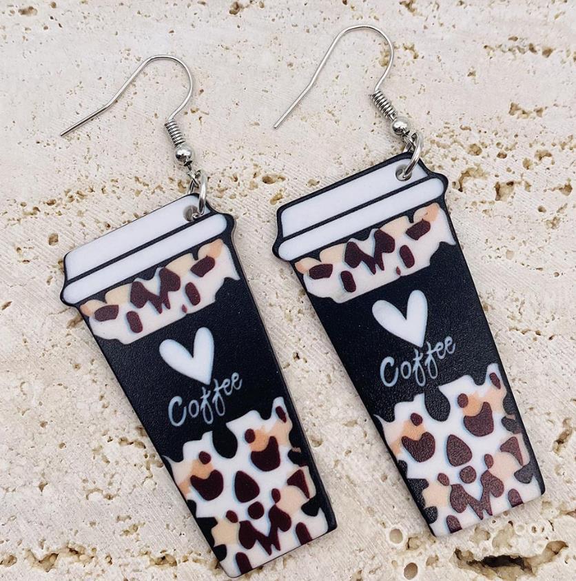 Pendientes de corazón de leopardo de San Valentín al por mayor