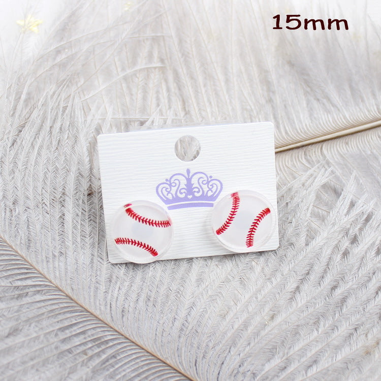 Wholesale Mini Football Acrylic Earrings