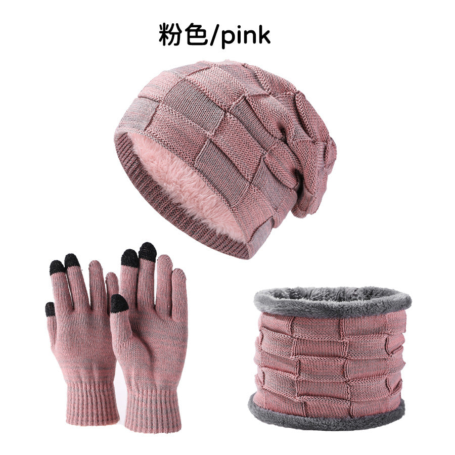 Wholesale Velvet Thickened Hat Scarf and Gloves Set